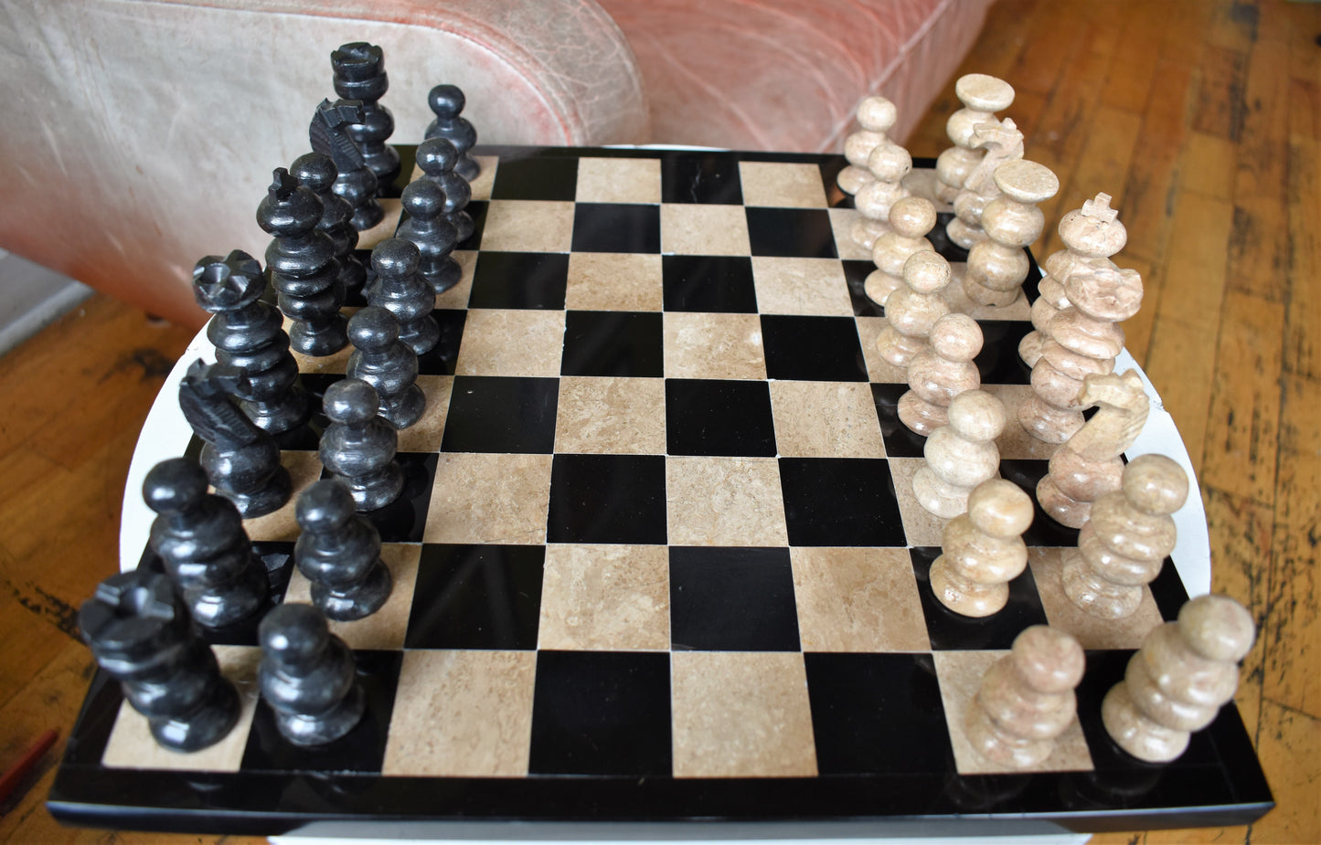 Onyx Black & Marble Chess Set