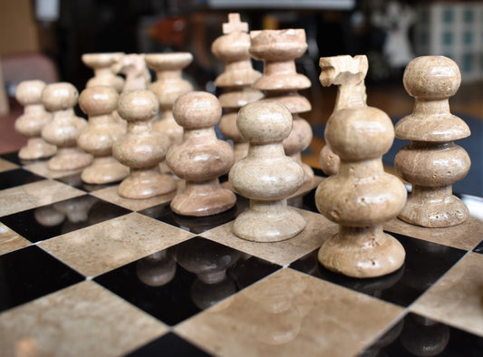 Onyx Black & Marble Chess Set