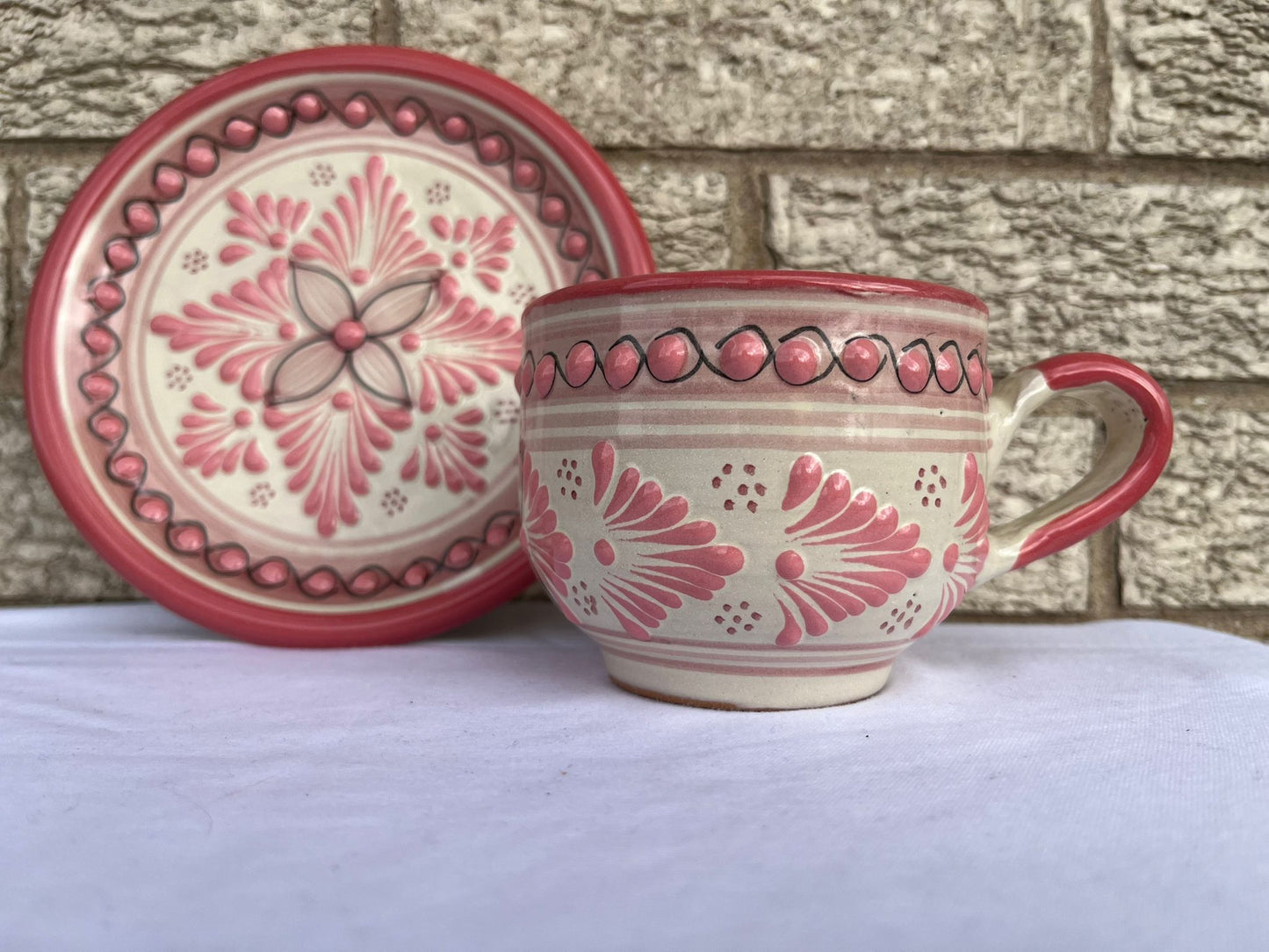 Pa'l Antojo Talavera Red Mug & Saucer