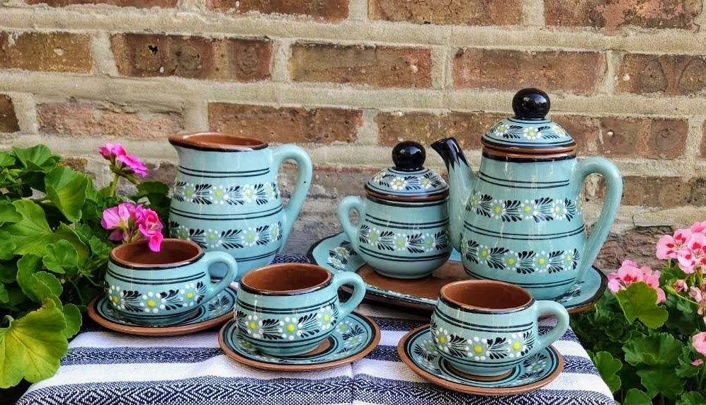 Teal Tea Set