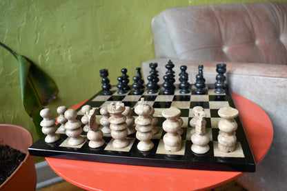 Onyx Black & Marble Chess Set