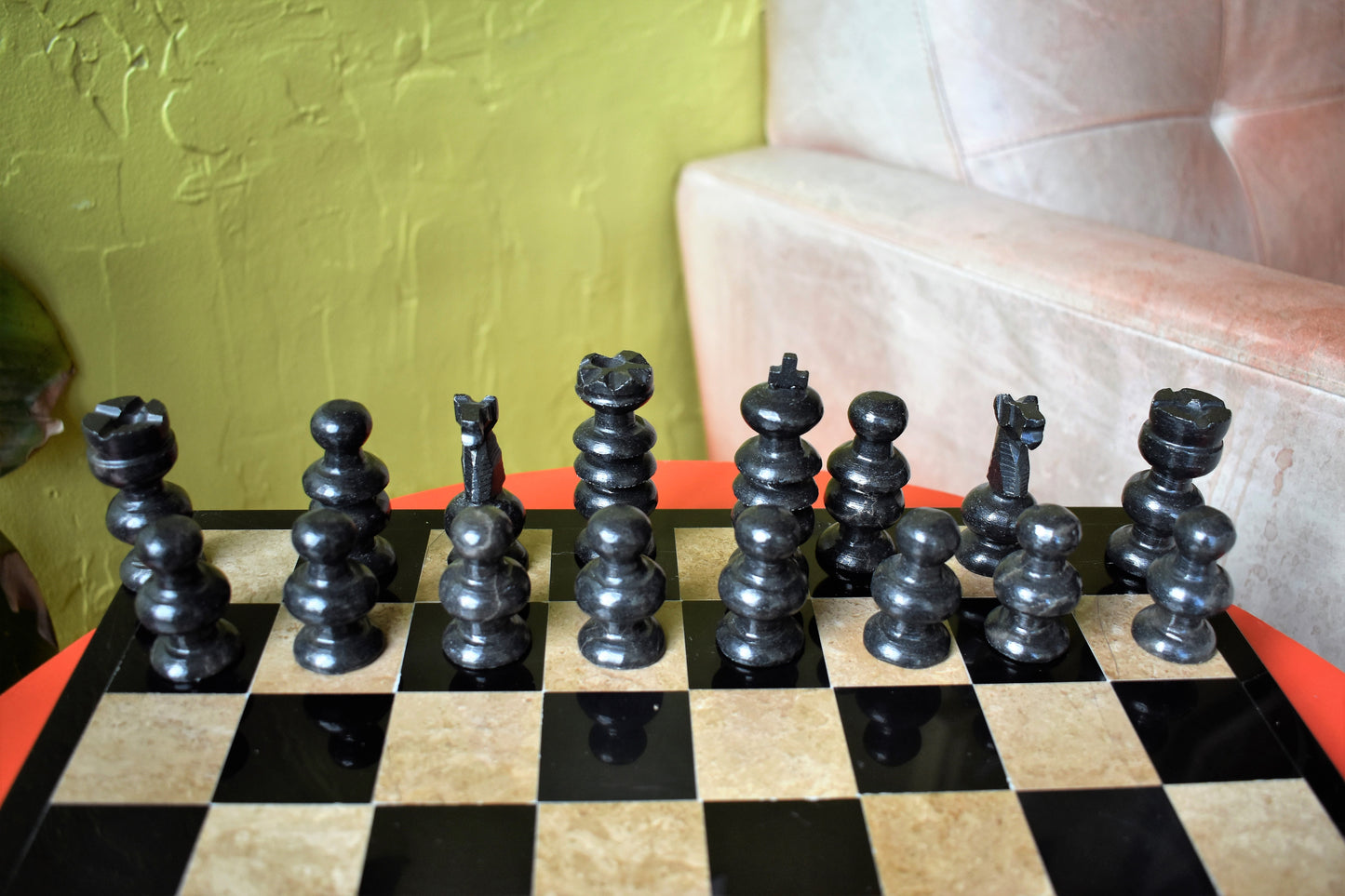 Onyx Black & Marble Chess Set
