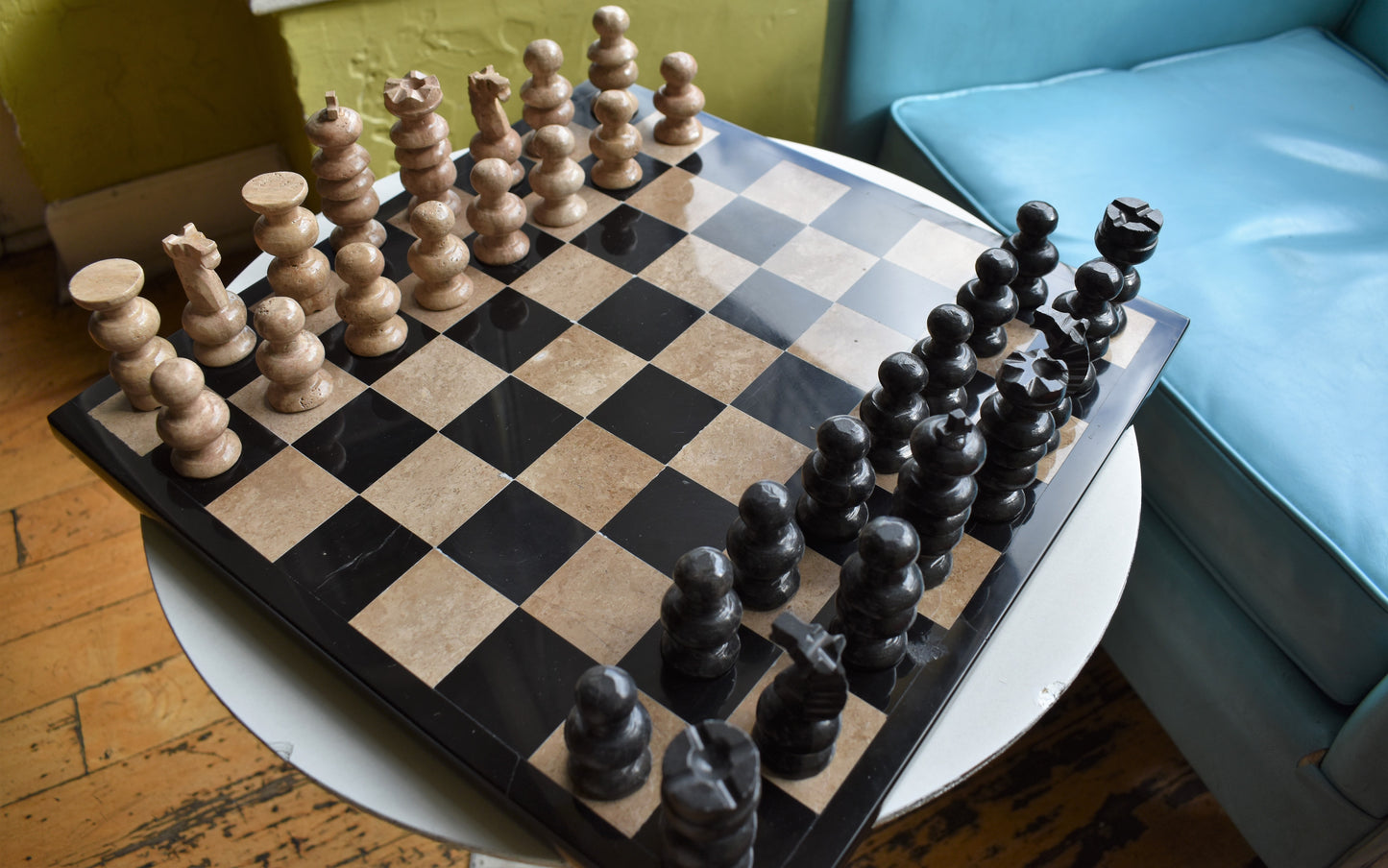 Onyx Black & Marble Chess Set