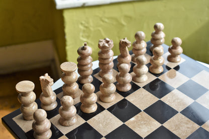 Onyx Black & Marble Chess Set