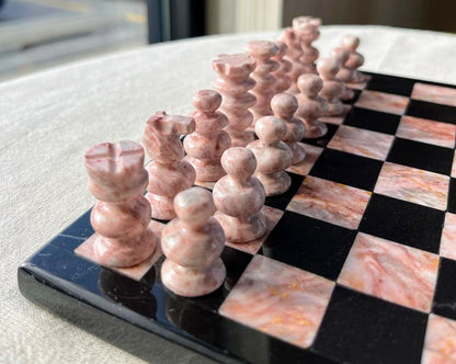 Onyx Black & Pink Chess Set