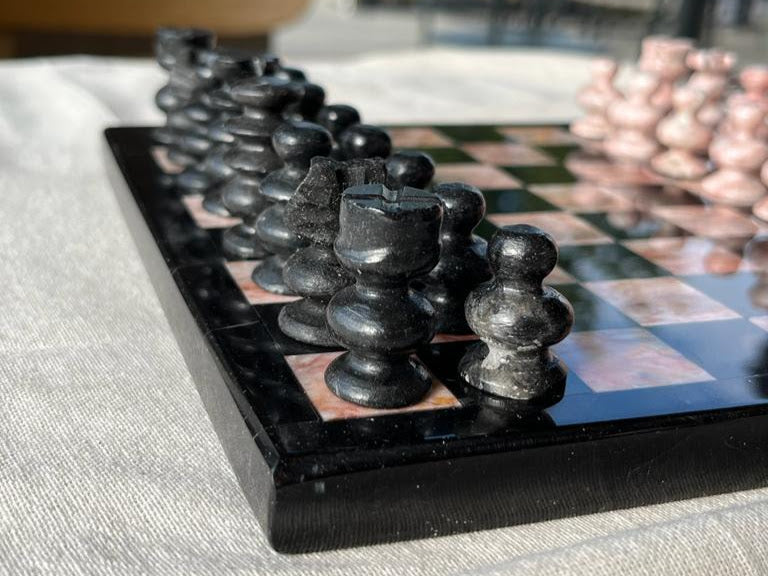Onyx Black & Pink Chess Set