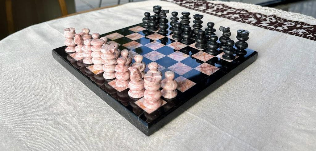 Onyx Black & Pink Chess Set
