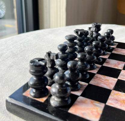 Onyx Black & Pink Chess Set
