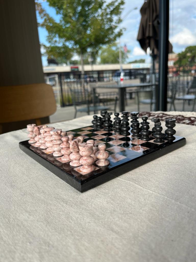 Onyx Black & Pink Chess Set