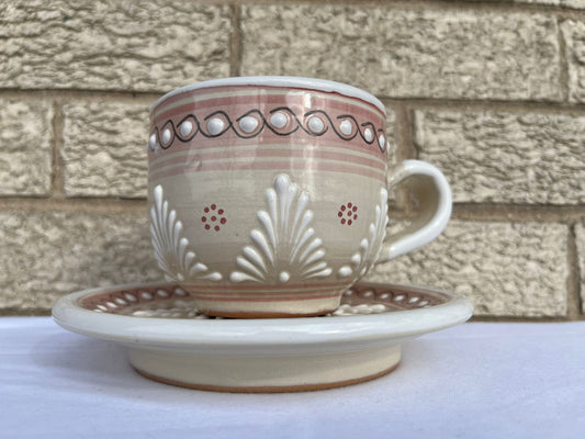 Pa'l Antojo Talavera Pink Mug & Saucer