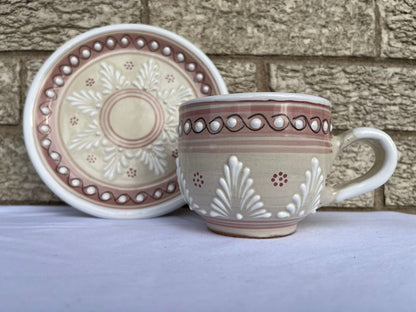 Pa'l Antojo Talavera Pink Mug & Saucer